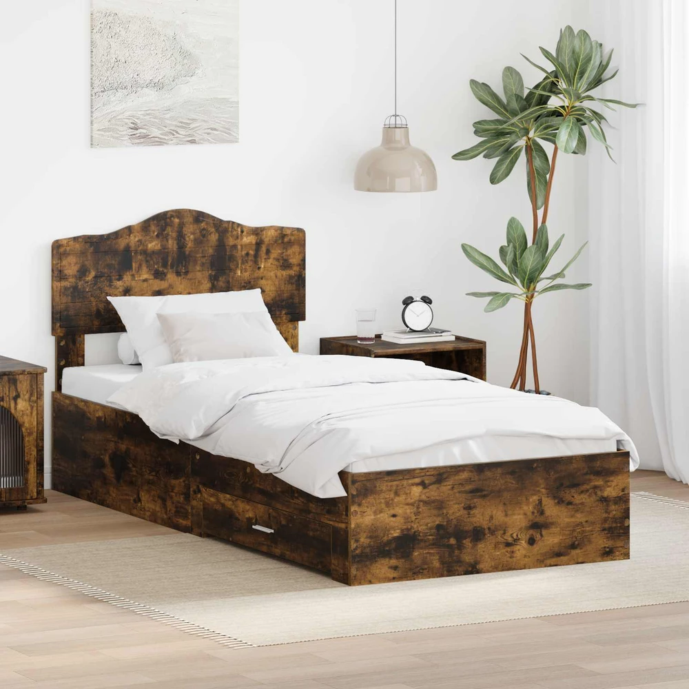 Lova Lovos rėmas Rūkyta ąžuolas 70 x 190 cm Apdirbta mediena