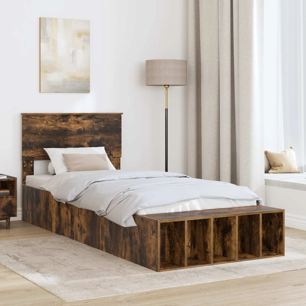 Lova Lovos rėmas Rūkyta ąžuolas 75 x 190 cm Apdirbta mediena