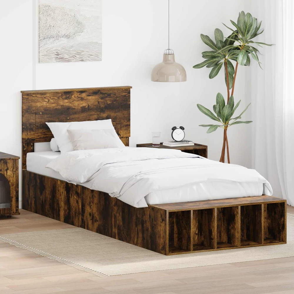 Lova Lovos rėmas Rūkyta ąžuolas 75 x 190 cm Apdirbta mediena