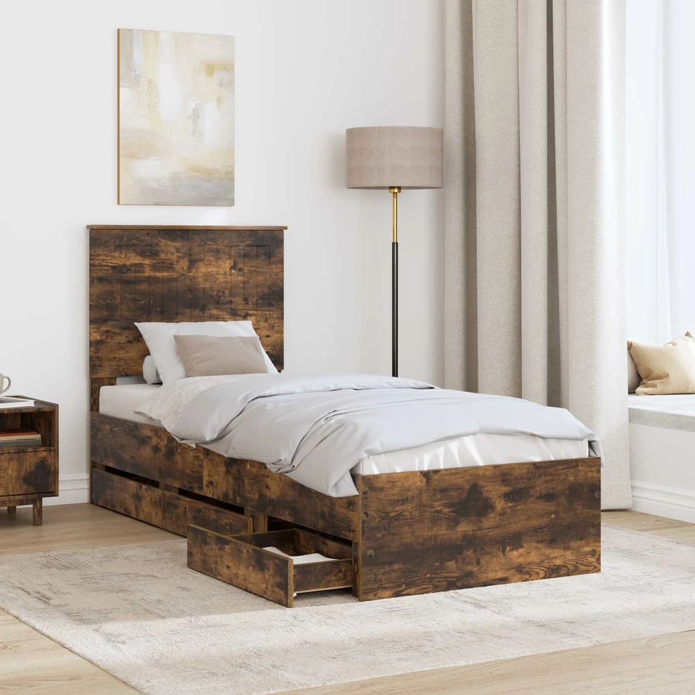 Lova Lovos rėmas Rūkyta ąžuolas 75 x 190 cm Inžinerinė mediena