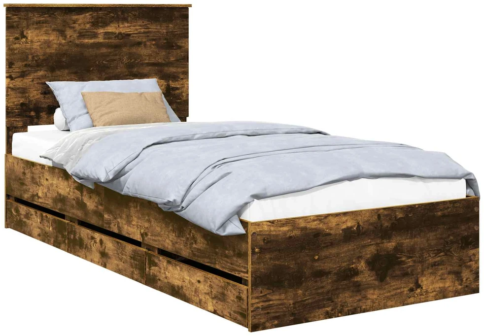 Lova Lovos rėmas Rūkyta ąžuolas 75 x 190 cm Inžinerinė mediena