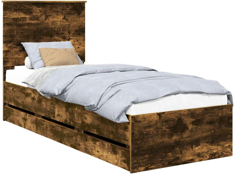 Lova Lovos rėmas Rūkyta ąžuolas 75 x 190 cm Inžinerinė mediena