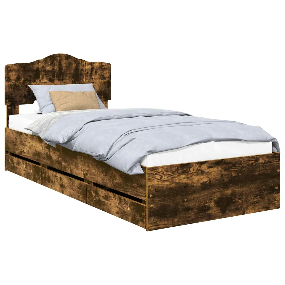 Lova Lovos rėmas Rūkyta ąžuolas 75 x 190 cm Inžinerinė mediena