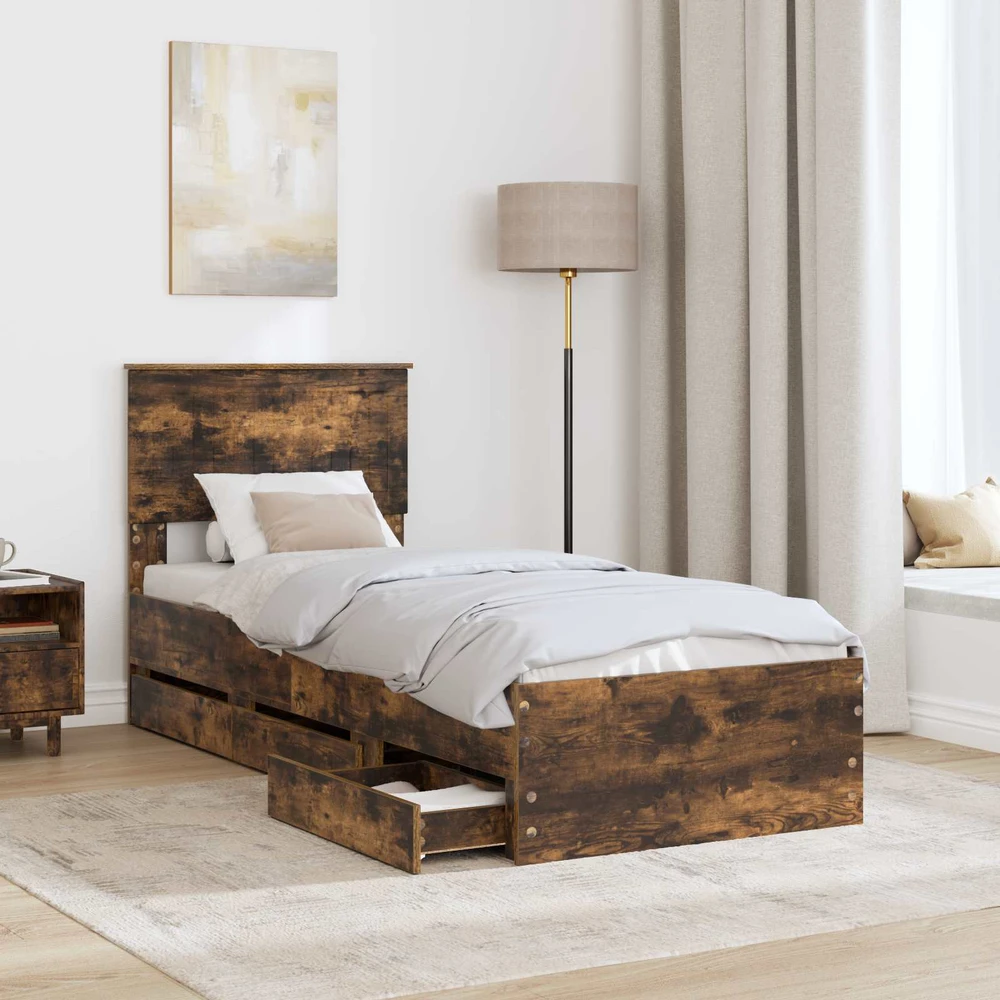 Lova Lovos rėmas Rūkyta ąžuolas 75 x 190 cm Inžinerinė mediena
