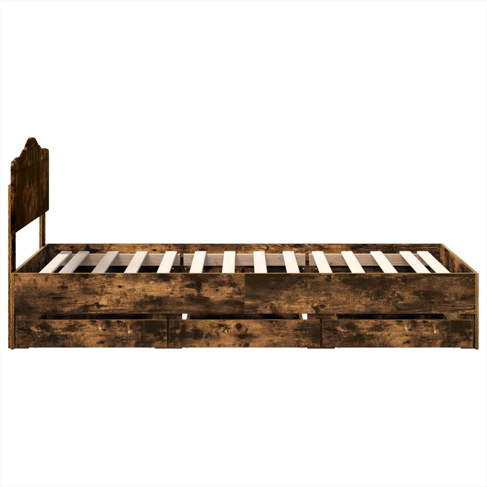 Lova Lovos rėmas Rūkyta ąžuolas 75 x 190 cm Inžinerinė mediena