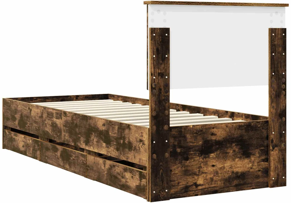Lova Lovos rėmas Rūkyta ąžuolas 75 x 190 cm Inžinerinė mediena