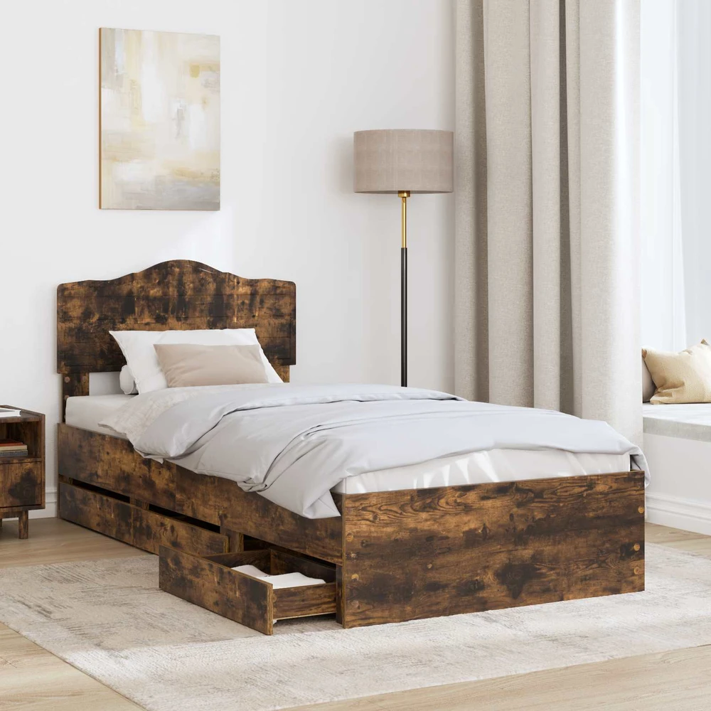 Lova Lovos rėmas Rūkyta ąžuolas 75 x 190 cm Inžinerinė mediena