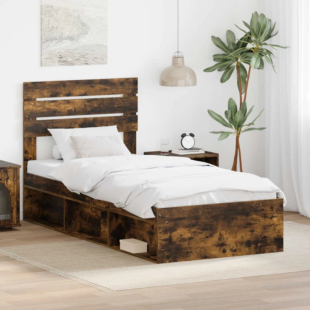 Lova Lovos rėmas Rūkyta ąžuolas 75 x 190 cm Kietos pušies mediena