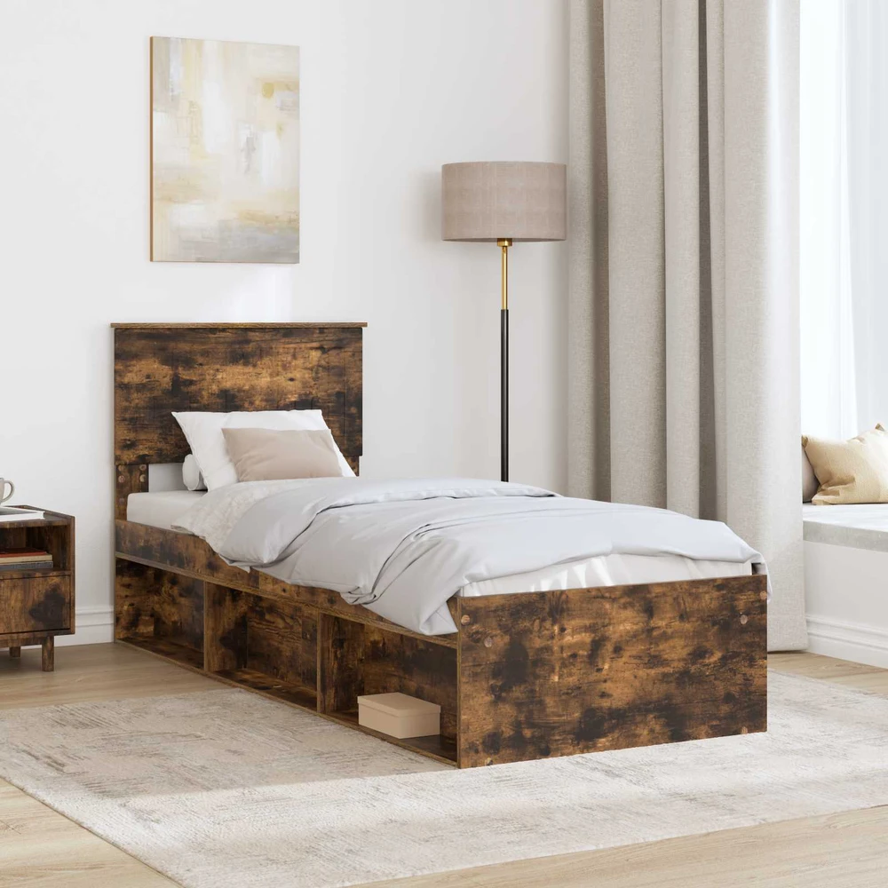 Lova Lovos rėmas Rūkyta ąžuolas 75 x 190 cm Kietos pušies mediena
