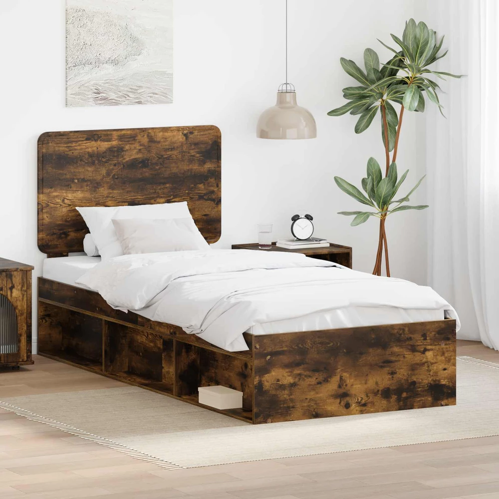 Lova Lovos rėmas Rūkyta ąžuolas 75 x 190 cm Kietos pušies mediena