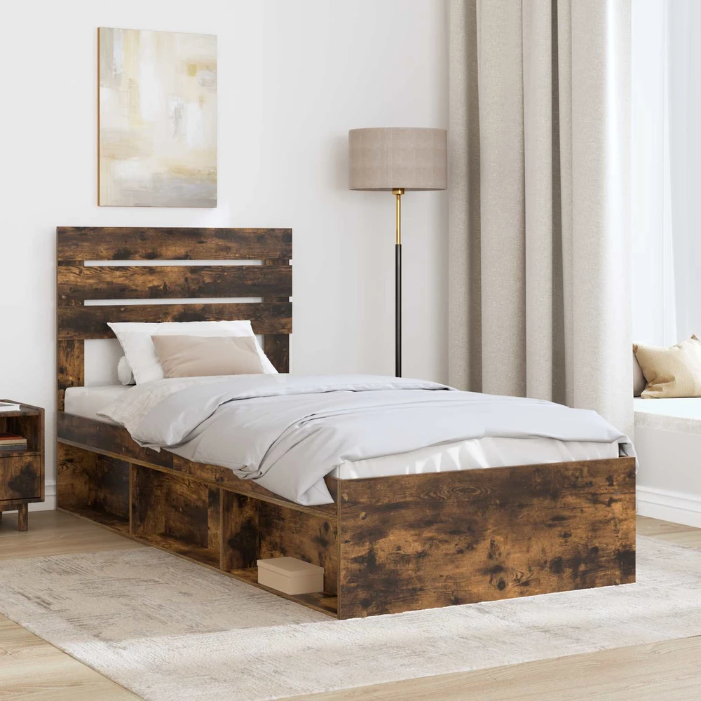 Lova Lovos rėmas Rūkyta ąžuolas 75 x 190 cm Kietos pušies mediena