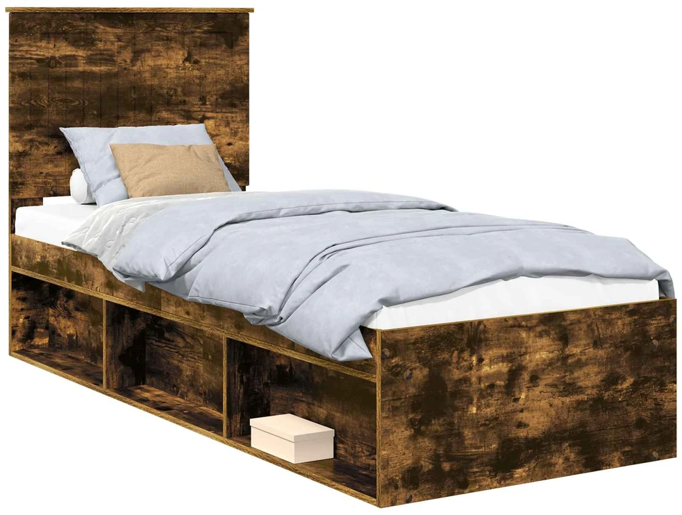 Lova Lovos rėmas Rūkyta ąžuolas 75 x 190 cm Kietos pušies mediena