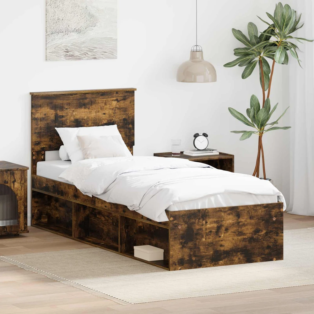 Lova Lovos rėmas Rūkyta ąžuolas 75 x 190 cm Kietos pušies mediena