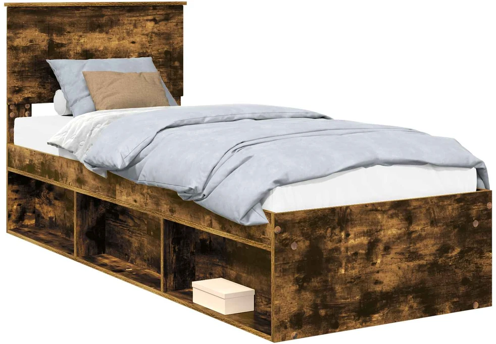 Lova Lovos rėmas Rūkyta ąžuolas 75 x 190 cm Kietos pušies mediena