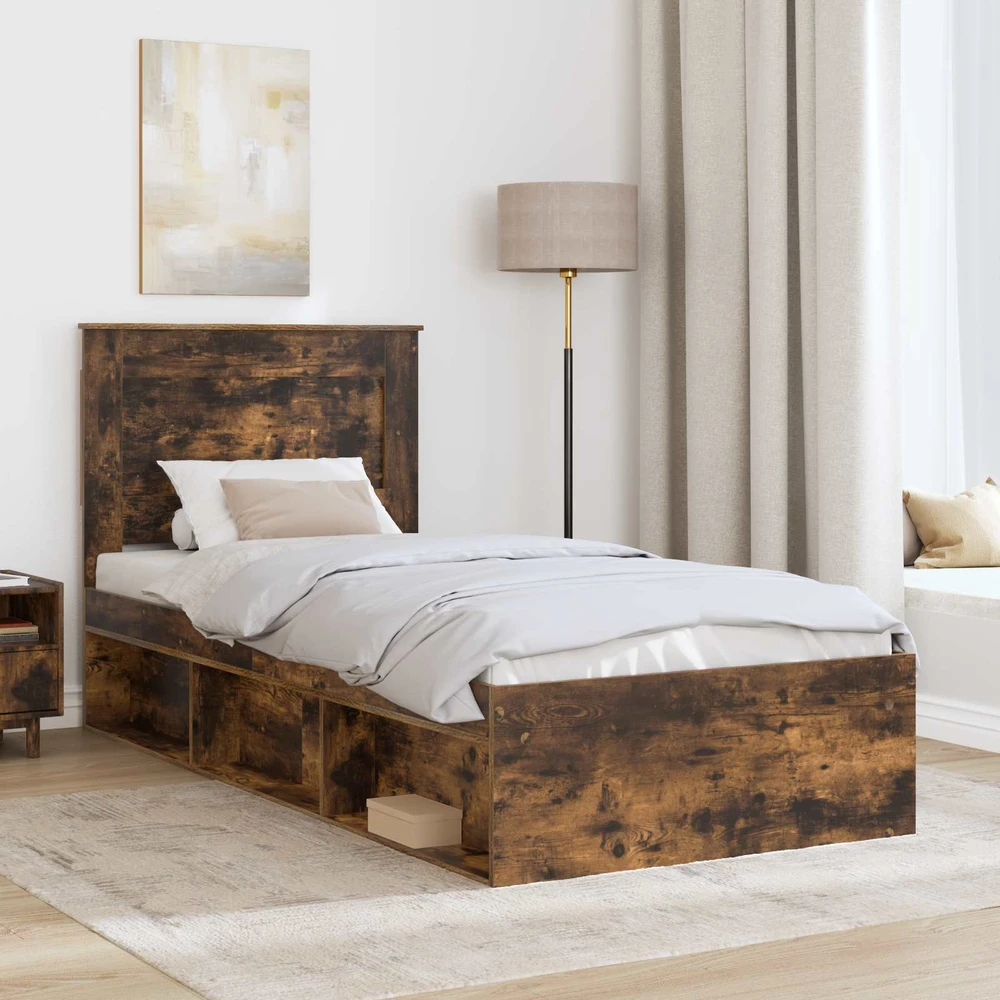 Lova Lovos rėmas Rūkyta ąžuolas 75 x 190 cm Kietos pušies mediena