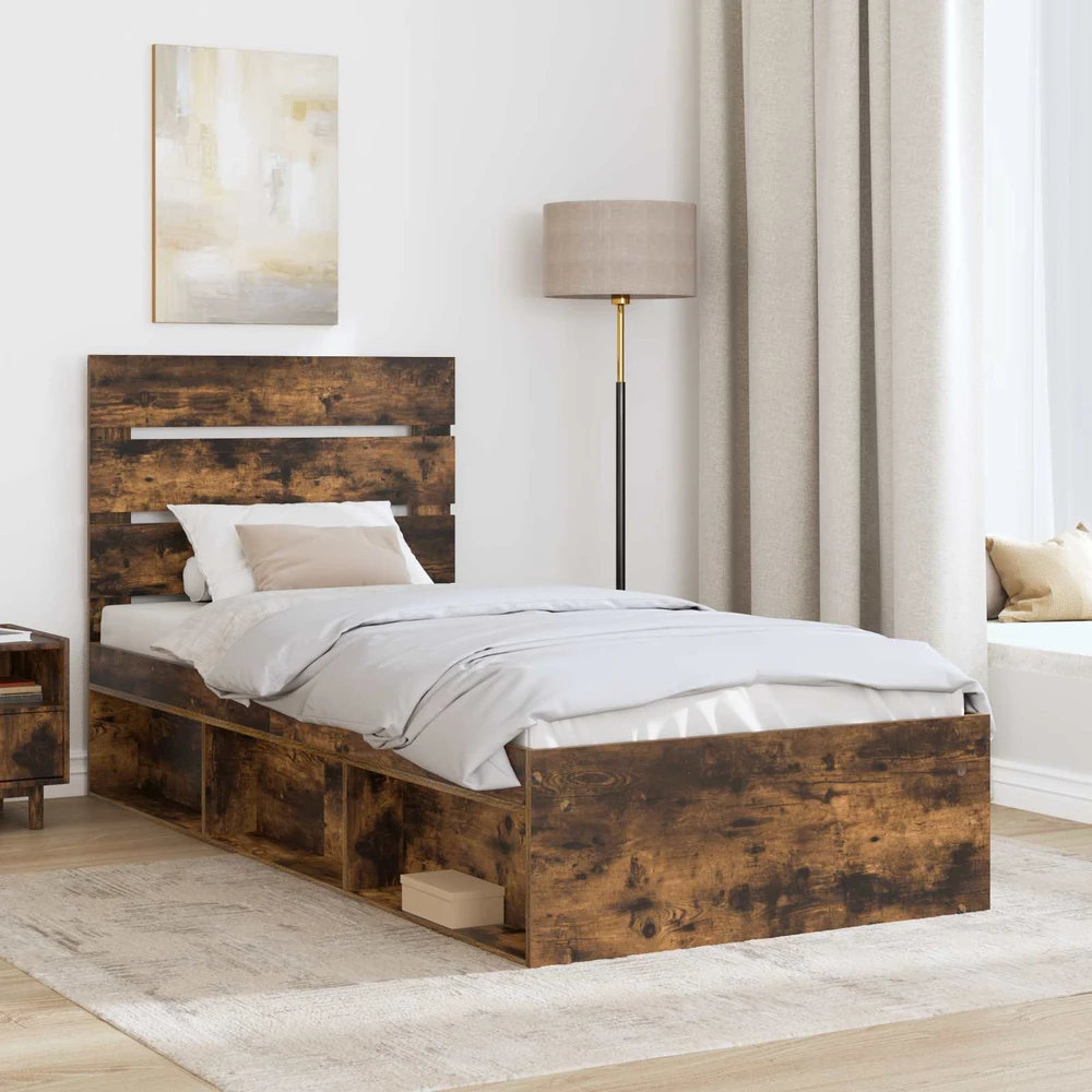 Lova Lovos rėmas Rūkyta ąžuolas 75 x 190 cm Kietos pušies mediena
