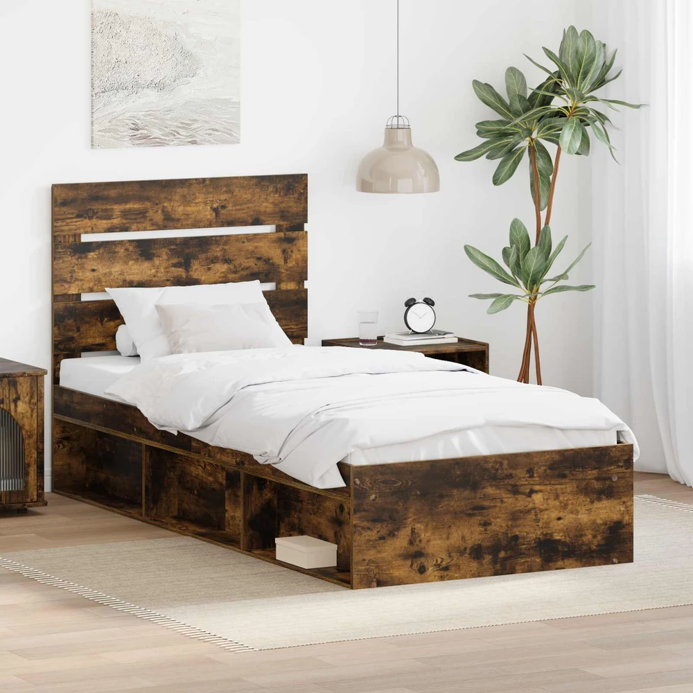 Lova Lovos rėmas Rūkyta ąžuolas 75 x 190 cm Kietos pušies mediena
