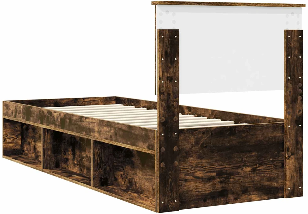 Lova Lovos rėmas Rūkyta ąžuolas 75 x 190 cm Kietos pušies mediena