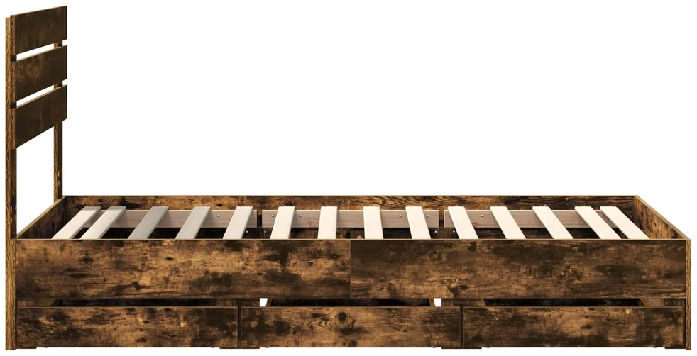 Lova Lovos rėmas Rūkyta ąžuolas 90 x 200 cm Inžinerinė mediena