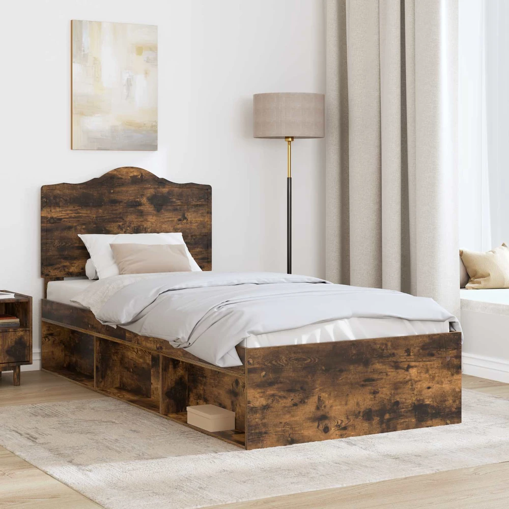 Lova Lovos rėmas Rūkyta ąžuolas 90 x 200 cm Kietos pušies mediena