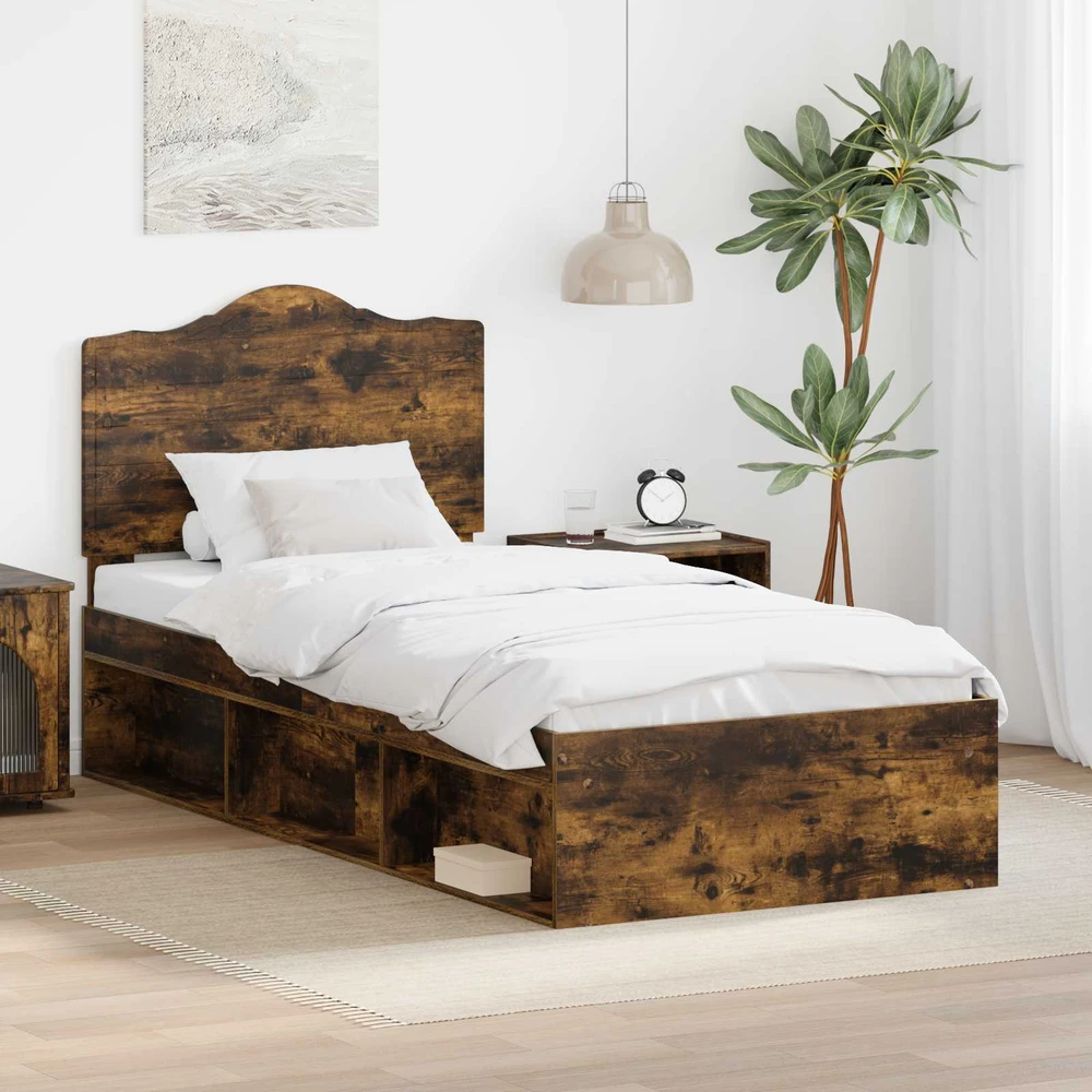 Lova Lovos rėmas Rūkyta ąžuolas 90 x 200 cm Kietos pušies mediena