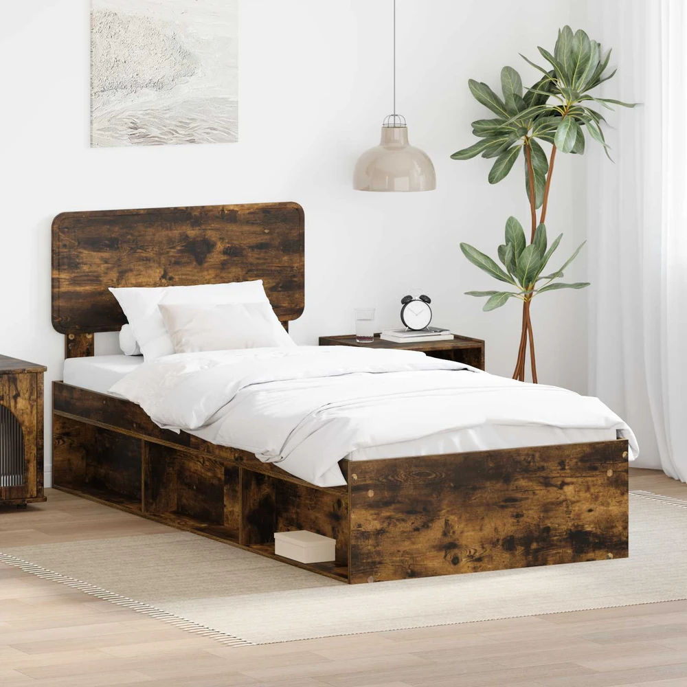 Lova Lovos rėmas Rūkyta ąžuolas 90 x 200 cm Kietos pušies mediena