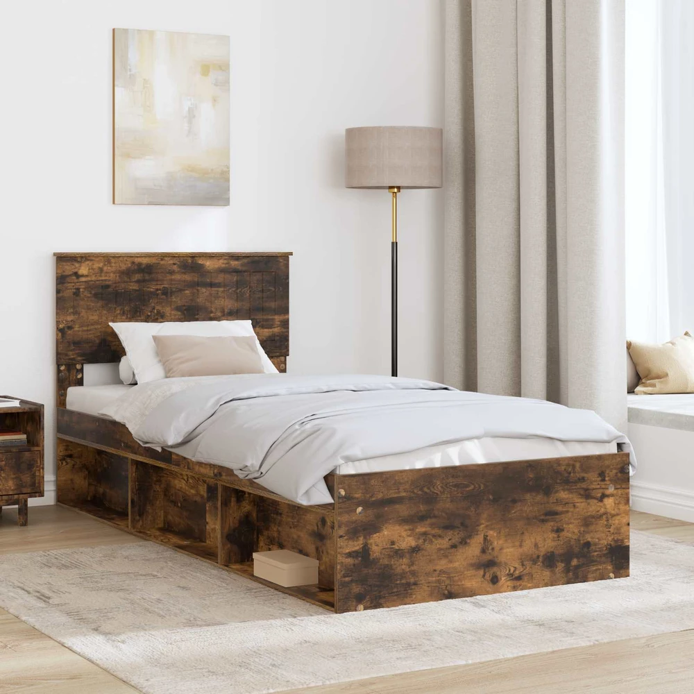 Lova Lovos rėmas Rūkyta ąžuolas 90 x 200 cm Kietos pušies mediena