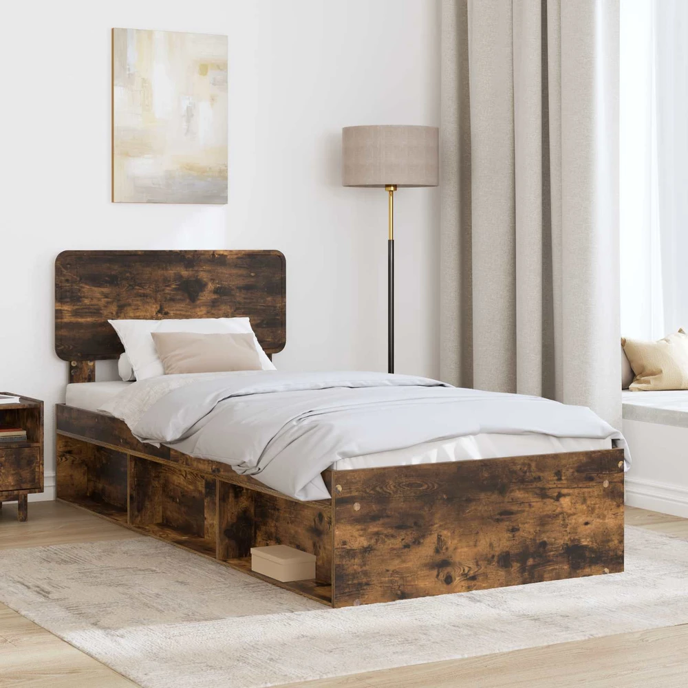 Lova Lovos rėmas Rūkyta ąžuolas 90 x 200 cm Kietos pušies mediena