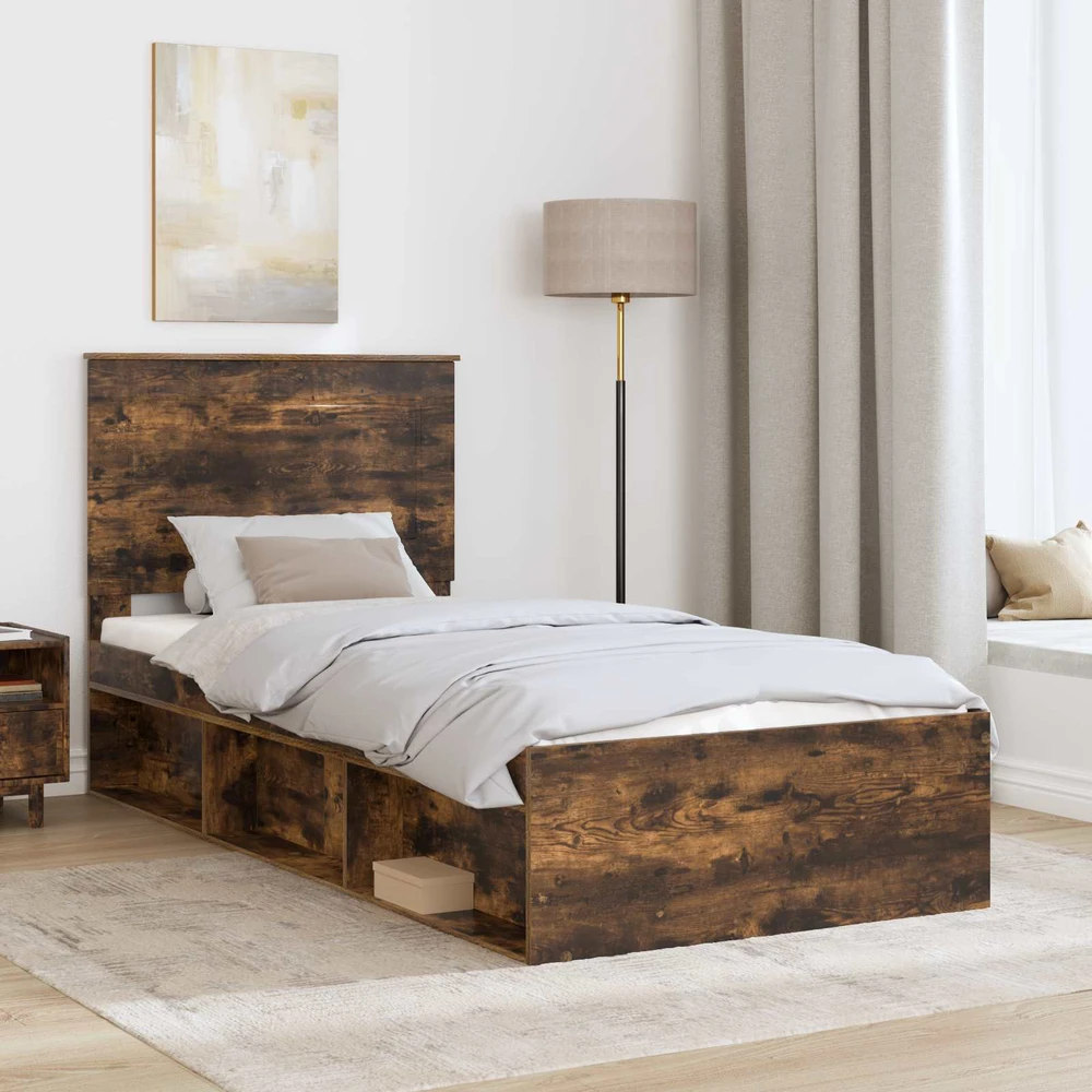 Lova Lovos rėmas Rūkyta ąžuolas 90 x 200 cm Kietos pušies mediena