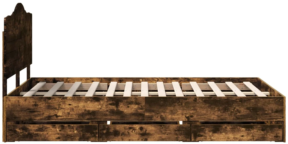 Lova Lovos rėmas Rūkytas Ąžuolas 120 x 200 cm Inžinerinė mediena