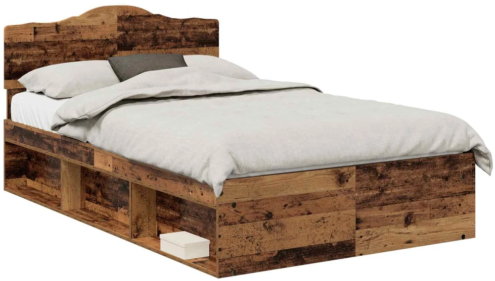 Lova Lovos rėmas Senas medis 135 x 190 cm Kietos pušies mediena