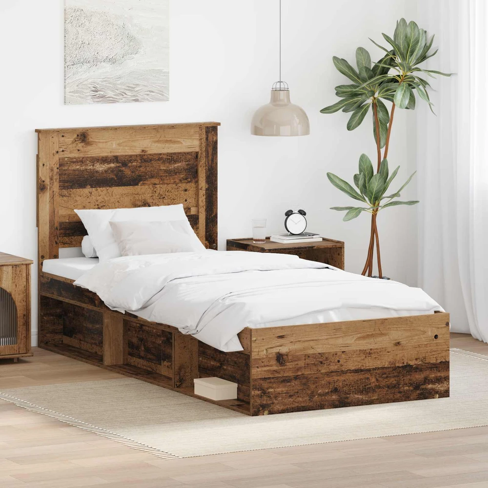 Lova Lovos rėmas Senas medis 75 x 190 cm Kietos pušies mediena