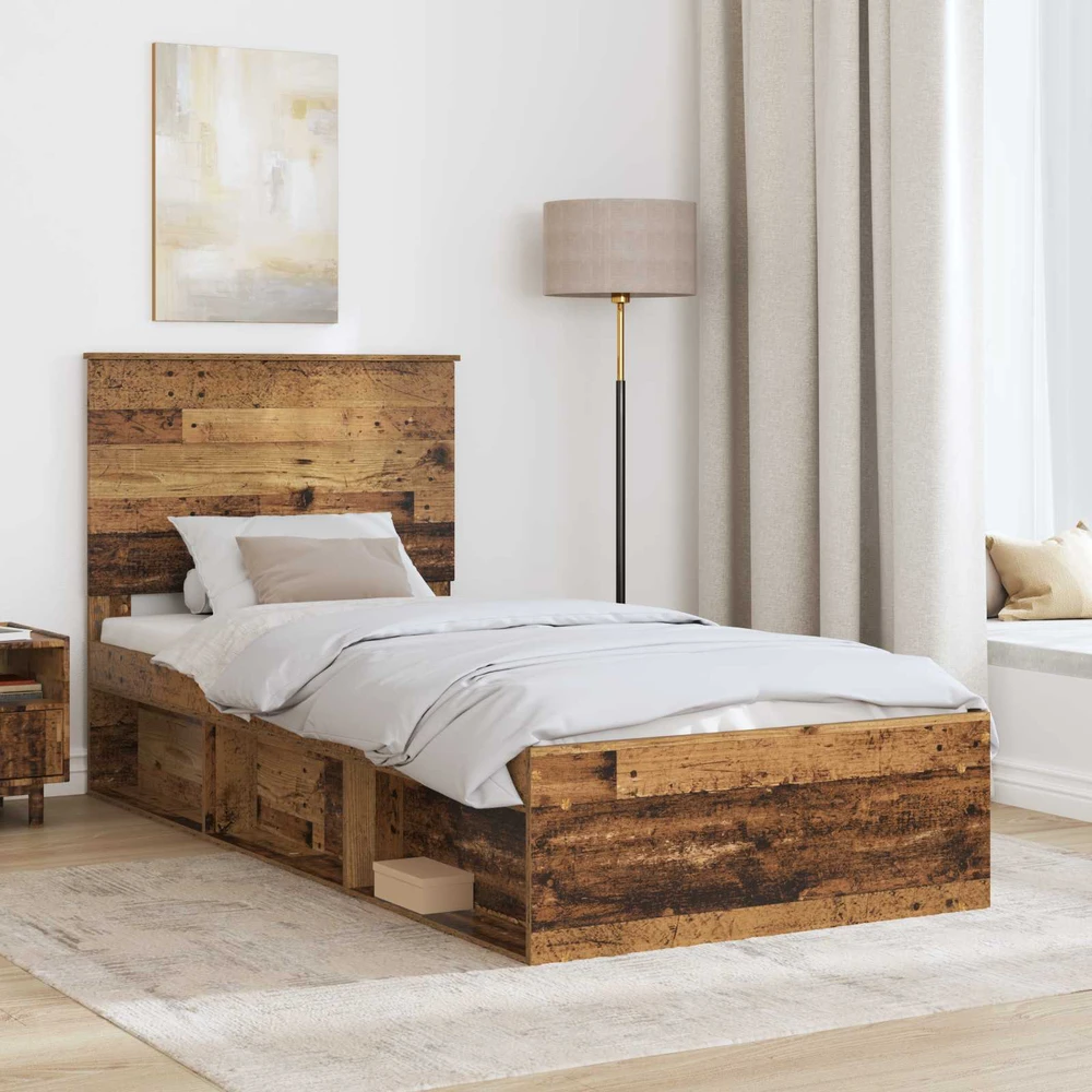 Lova Lovos rėmas Senas medis 75 x 190 cm Kietos pušies mediena