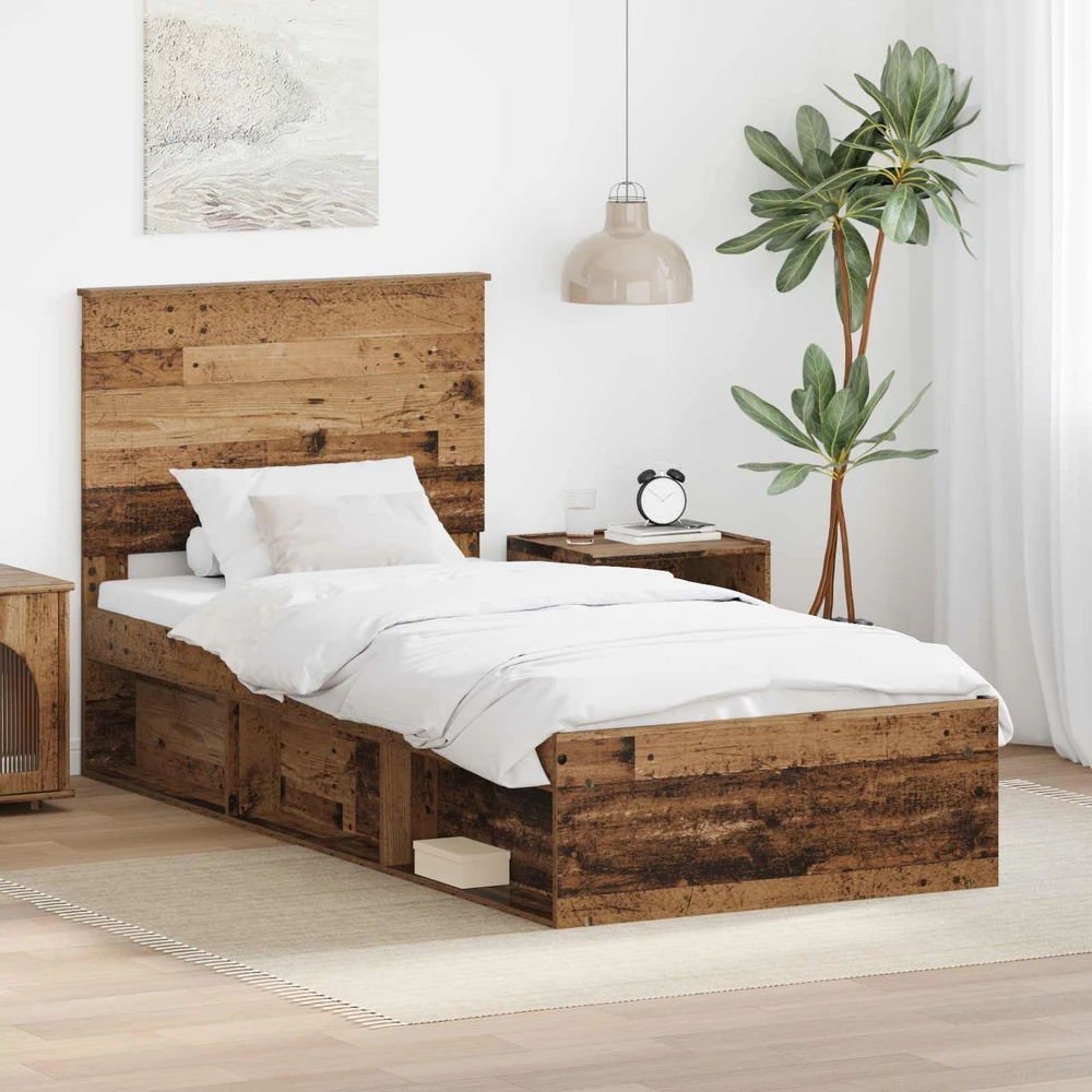 Lova Lovos rėmas Senas medis 75 x 190 cm Kietos pušies mediena