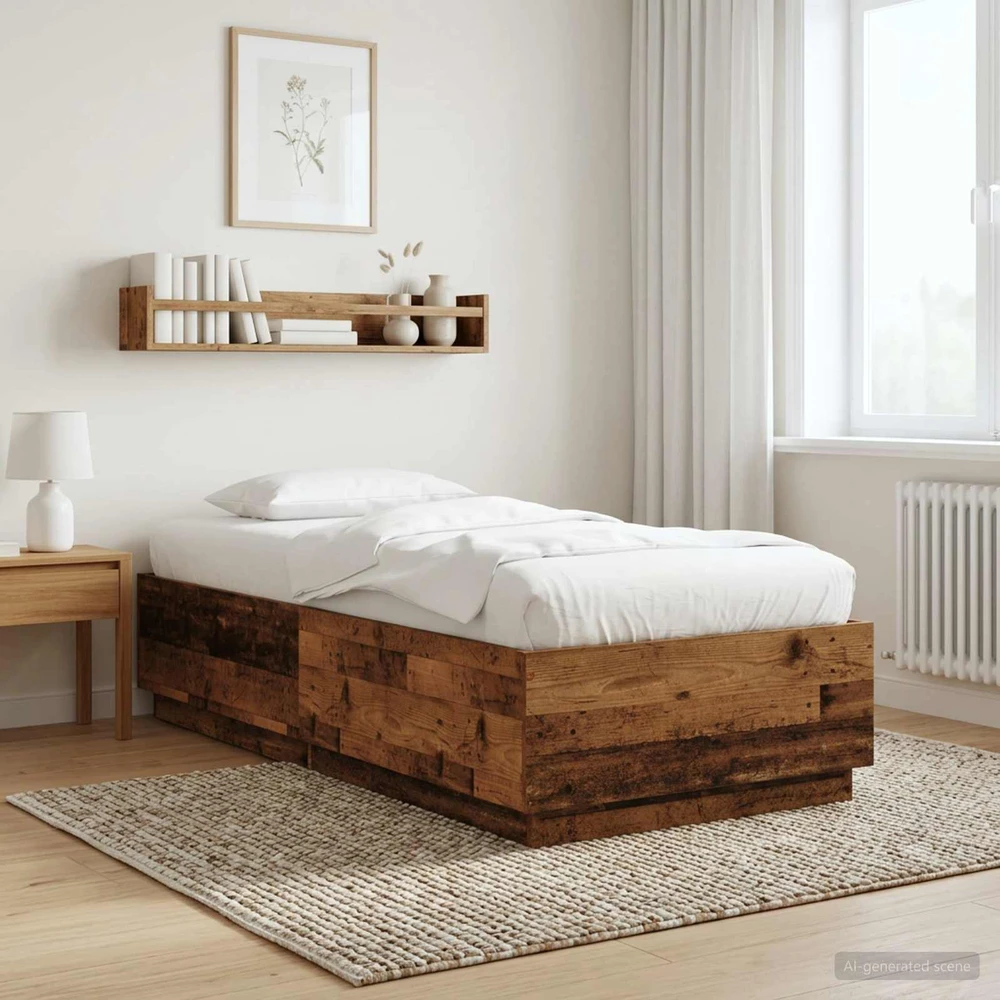 Lova Lovos rėmas Sendintos medienos 80 x 200 cm Apdirbta mediena