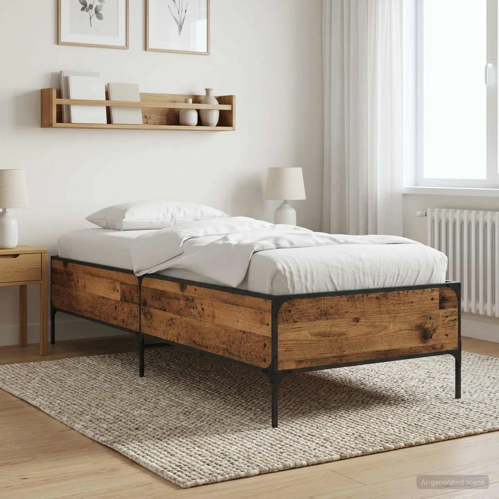 Lova Lovos rėmas Sendintos medienos 80 x 200 cm Apdirbta mediena