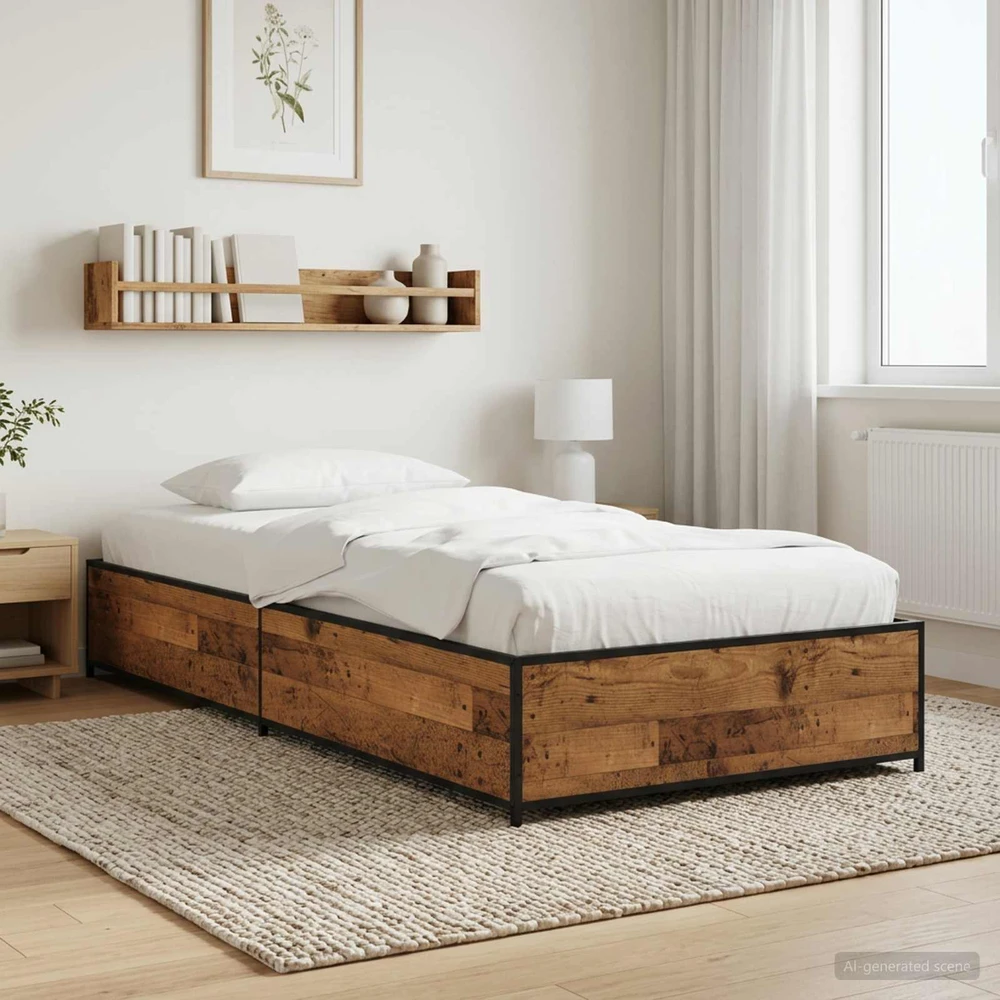 Lova Lovos rėmas Sendintos medienos 80 x 200 cm Apdirbta mediena