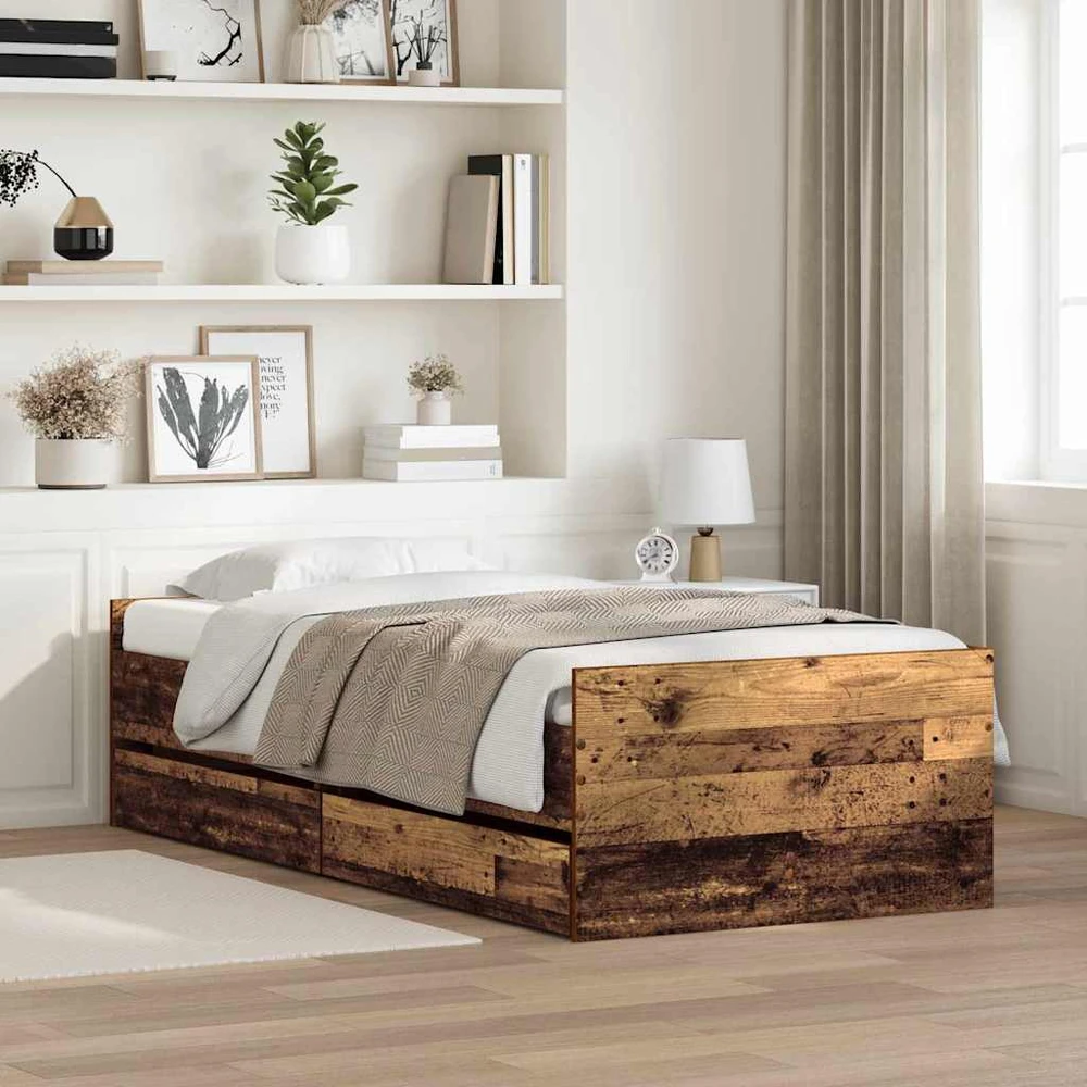Lova Lovos rėmas Senovinis medis 100 x 200 cm Kietos pušies mediena