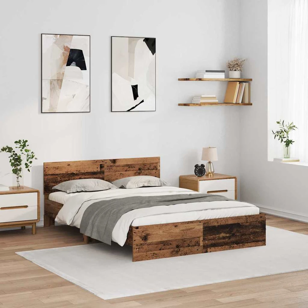 Lova Lovos rėmas Senovinis medis 120 x 200 cm Apdirbta mediena