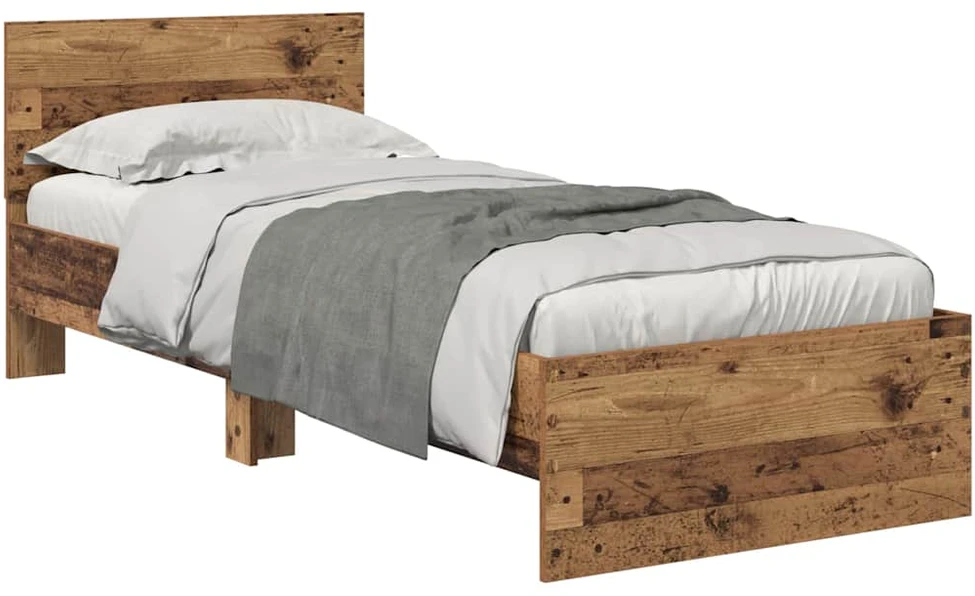 Lova Lovos rėmas Senovinis medis 75 x 190 cm Apdirbta mediena