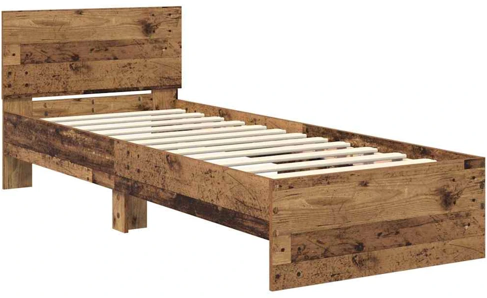 Lova Lovos rėmas Senovinis medis 75 x 190 cm Apdirbta mediena