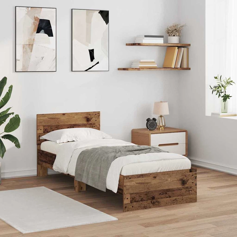 Lova Lovos rėmas Senovinis medis 75 x 190 cm Apdirbta mediena