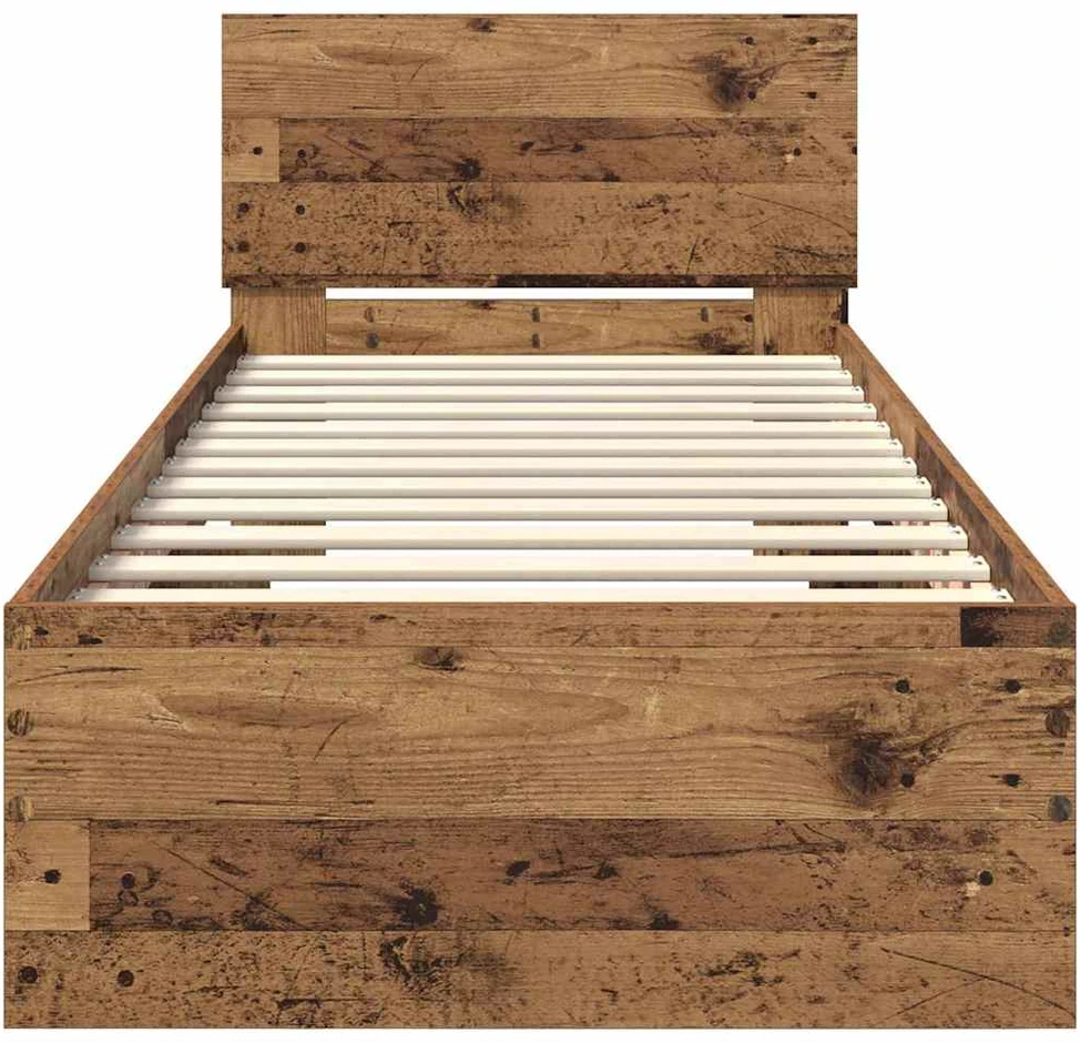 Lova Lovos rėmas Senovinis medis 75 x 190 cm Apdirbta mediena