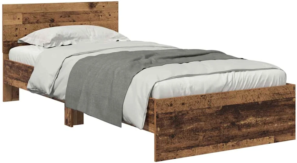 Lova Lovos rėmas Senovinis medis 90 x 190 cm Apdirbta mediena