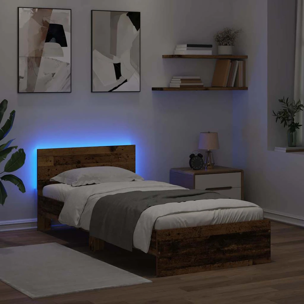 Lova Lovos rėmas Senovinis medis 90 x 200 cm Apdirbta mediena