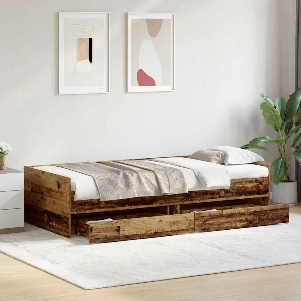 Lova Lovos rėmas Senovinis medis 90 x 200 cm Kietos pušies mediena