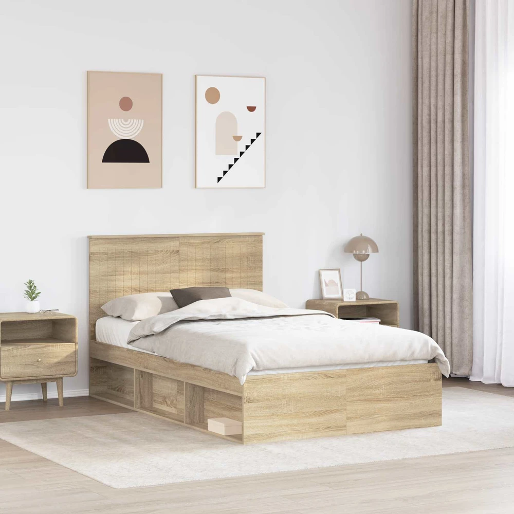 Lova Lovos rėmas Sonoma 120 x 190 cm Kietos pušies mediena