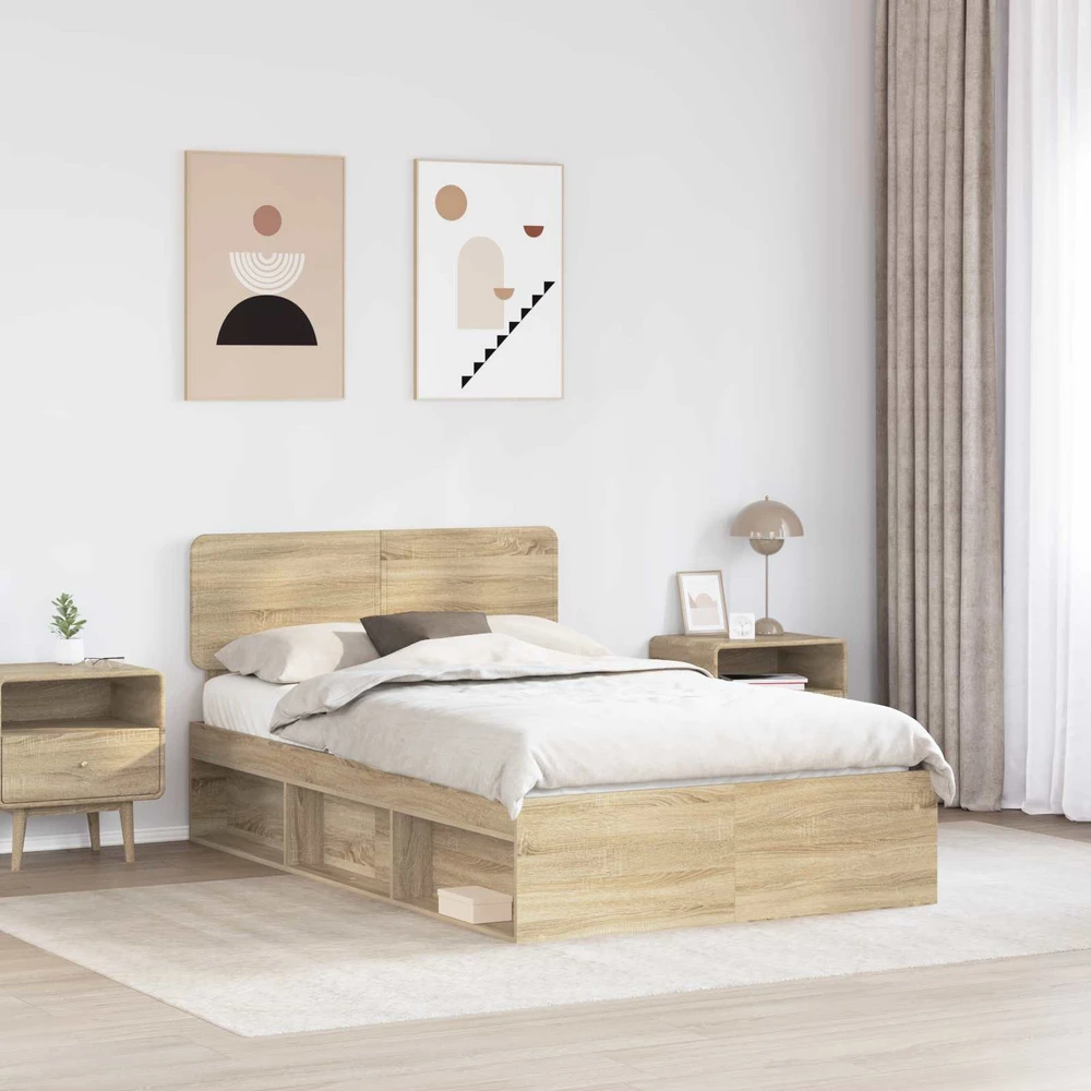Lova Lovos rėmas Sonoma 120 x 190 cm Kietos pušies mediena