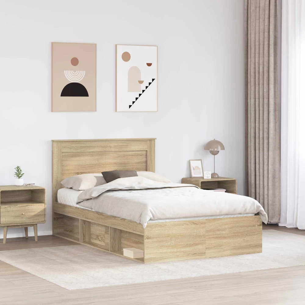 Lova Lovos rėmas Sonoma 120 x 190 cm Kietos pušies mediena