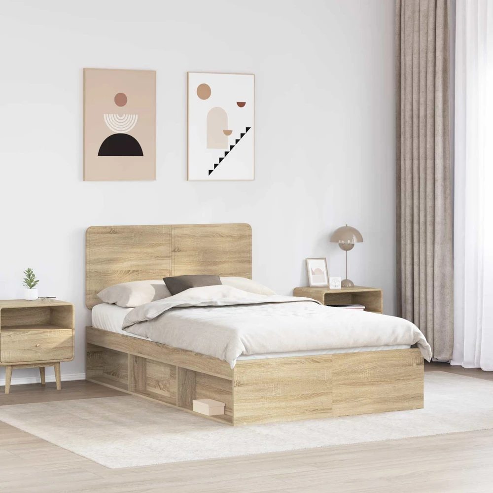 Lova Lovos rėmas Sonoma 120 x 190 cm Kietos pušies mediena